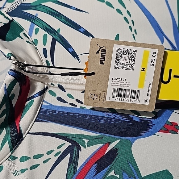 Puma Floral Paradise 1/4 Zip Sweatshirt Golf Athleisure Tennis Size Medium NWT - Picture 4 of 11